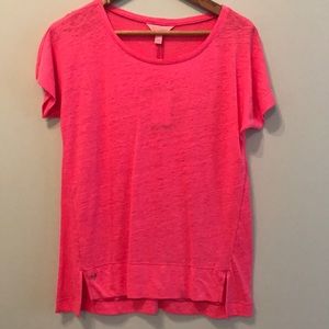 Lilly Pulitzer NWT Linen Hot Pink Tee